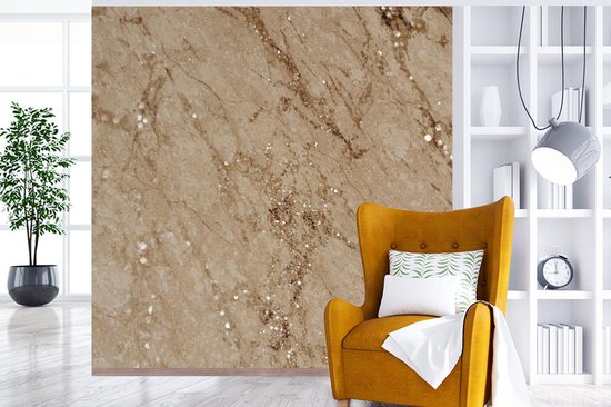 Papier peint - Papiers Papier peint photo Marbre - Marron - Luxe - Largeur 300 cm x Hauteur 300 cm