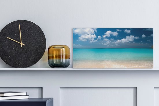 Toile Peinture Été - Plage - Curaçao - 40x20 cm - Décoration murale