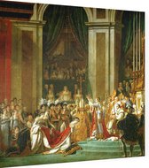Inwijding van keizer Napoleon en kroning van keizerin Joséphine, Jacques-Louis David - Foto op Dibond - 40 x 40 cm
