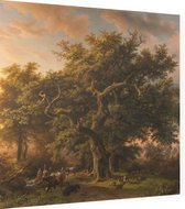 Bosgezicht, Barend Cornelis Koekkoek - Foto op Dibond - 40 x 40 cm