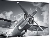 Vintage enkel propeller vliegtuig  - Foto op Dibond - 60 x 40 cm