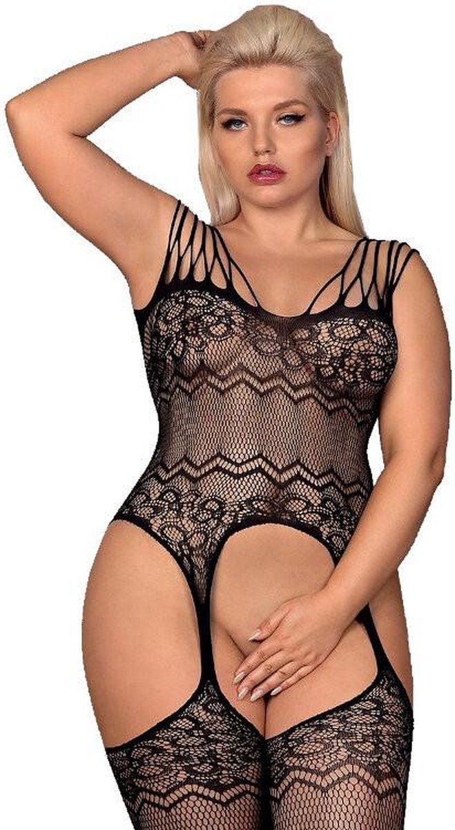 Obsessive Minimalistische Bodystocking - Erotische Body - One Size - Zwart