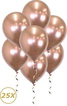 Rose Gouden Helium Ballonnen 2024 NYE Verjaardag Versiering Feest Versiering Ballon Chrome Rose Goud Decoratie 25 Stuks