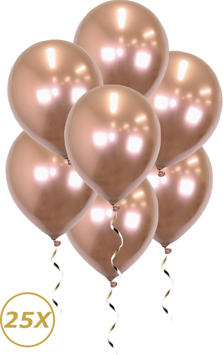 Rose Gouden Helium Ballonnen 2024 NYE Verjaardag Versiering Feest Versiering Ballon Chrome Rose Goud Decoratie 25 Stuks - Q2P