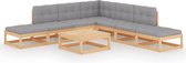 Decoways - 8-delige Loungeset met kussens massief grenenhout