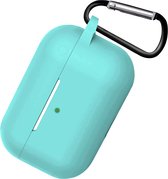 Hoes Voor AirPods 3 Hoesje Cover Silicone Case Hoes - Mintblauw