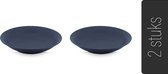 vtwonen Pasta Borden - Set van 2 - Mat blauw - Porselein - Ø 25.5