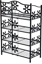 Nancy's Ardmore Standing Shelf - Zwart - Metaal - 23,42 cm x 11,81 cm x 36,22 cm