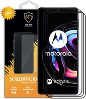3-Pack Motorola Edge 20 Pro Screenprotectors - MobyDefend Gehard Glas Screensavers - Zwarte Randen - Glasplaatjes Geschikt Voor Motorola Edge 20 Pro