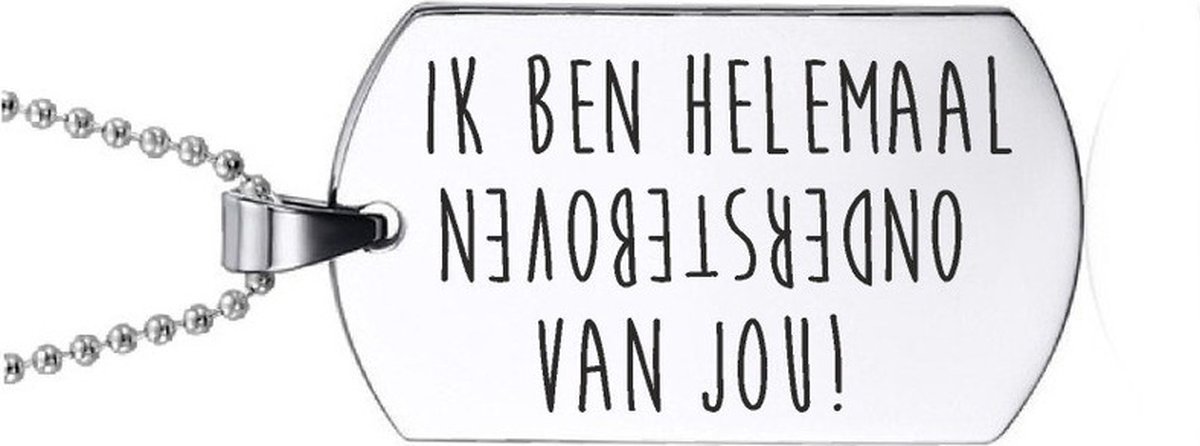 Ketting RVS - Ik Ben Helemaal Ondersteboven Van Jou | bol.com