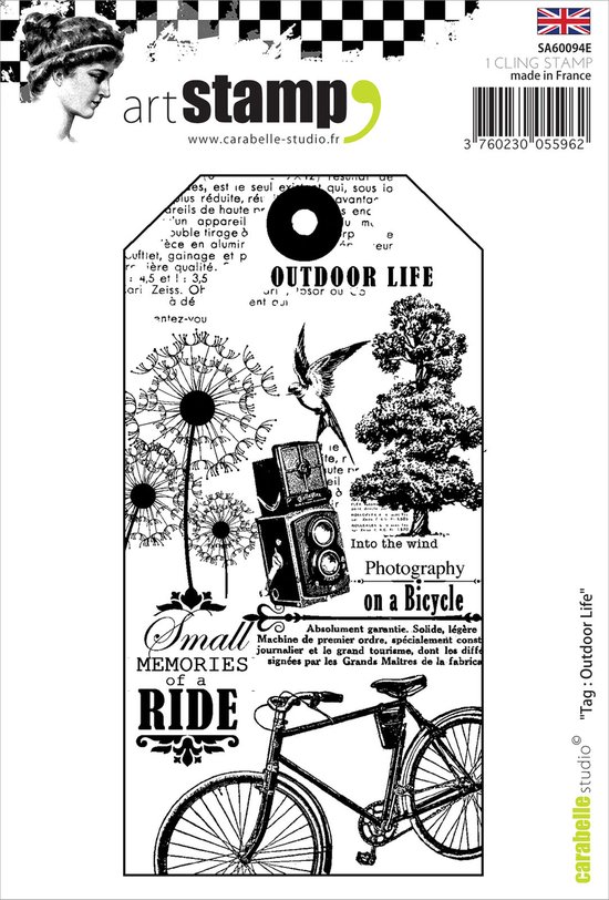 Carabelle Studio Cling stamp - A6 tag outdoor life