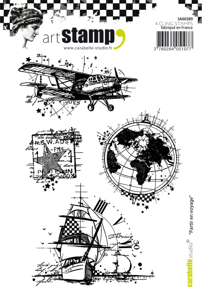 Carabelle Studio Cling stamp - A6 partir en voyage