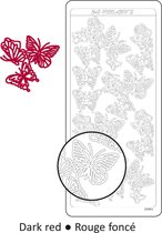 Vaessen Creative Sticker - 10x23cm - 10st - donkerrood 3D vlinders
