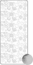 Vaessen Creative Sticker - 10x23cm - 10st - zilver Bloem vlinder Hartje