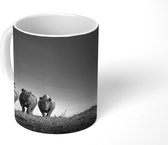 Mok - Neushoorns - Gras - Zwart - Wit - 350 ML - Beker