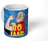 Mok - Koffiemok - Verjaardag - Jubileum - 80 Jaar - Man - Mokken - 350 ML - Beker - Koffiemokken - Theemok