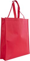 Shopper Bag - 10 stuks - Rood - 40 x 42 x 9 - Non Woven - Shopper tas