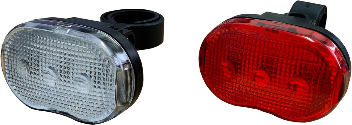 DULA Fietsverlichting - Voor en Achter - Fietslamp set Wit - Rood - Fietslampjes - 1 set - DULA