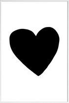 JUNIQE - Poster in kunststof lijst Big Heart -30x45 /Wit & Zwart