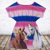 Paarden jurk streep roze -s&C-110/116-Kinderjurken