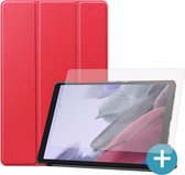 Samsung Tab A7 Lite Hoes - Perfecte pasvorm - Slaap/Wake functie – Diverse kijkhoeken – Met Screenprotector - Rood