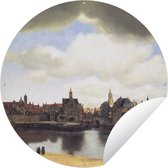 Tuincirkel View of Delft - Johannes Vermeer - 90x90 cm - Ronde Tuinposter - Buiten