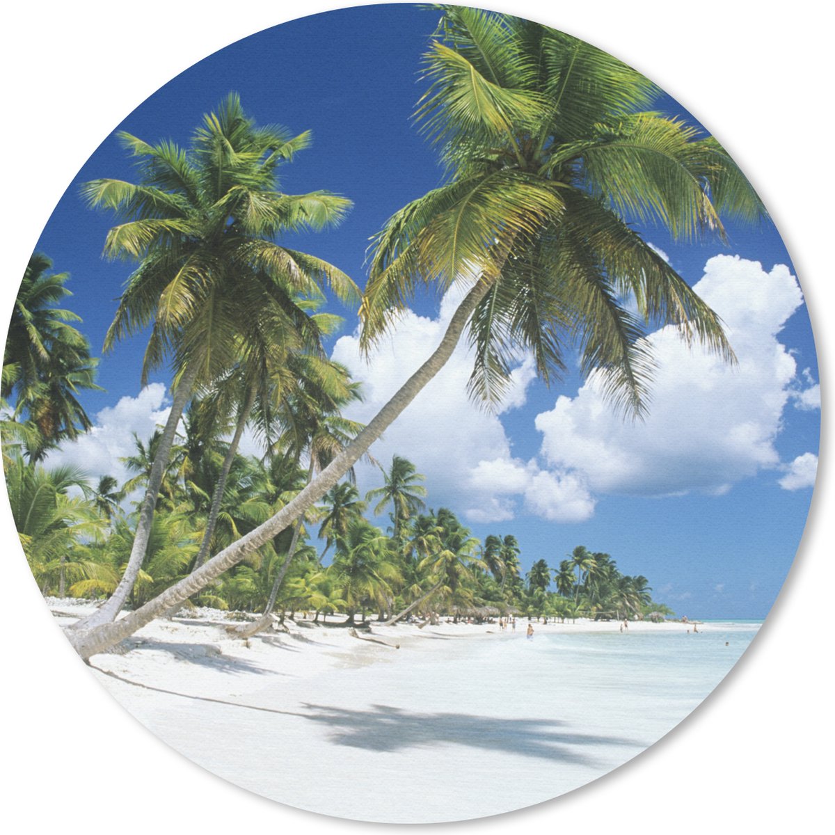 Muismat rond 20x20 cm - Mousepad Strand - Palmboom - Tropisch - Ronde muismatten