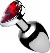 Red Heart Gem Anal Plug Medium - Red - Butt Plugs & Anal Dildos