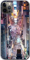Geschikt voor iPhone 13 Pro Max hoesje - Bovenaanzicht van Times Square in New York - Siliconen Telefoonhoesje