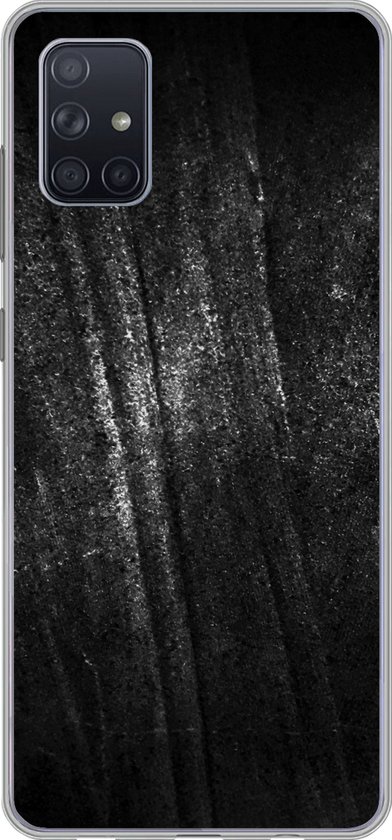 Telefoonhoesje Geschikt voor Samsung Galaxy A71 hoesje - Metaal print - Zwart - Glitter - Siliconen Telefoonhoesje