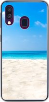 Geschikt voor Samsung Galaxy A40 hoesje - Strand - Zee - Zand - Siliconen Telefoonhoesje