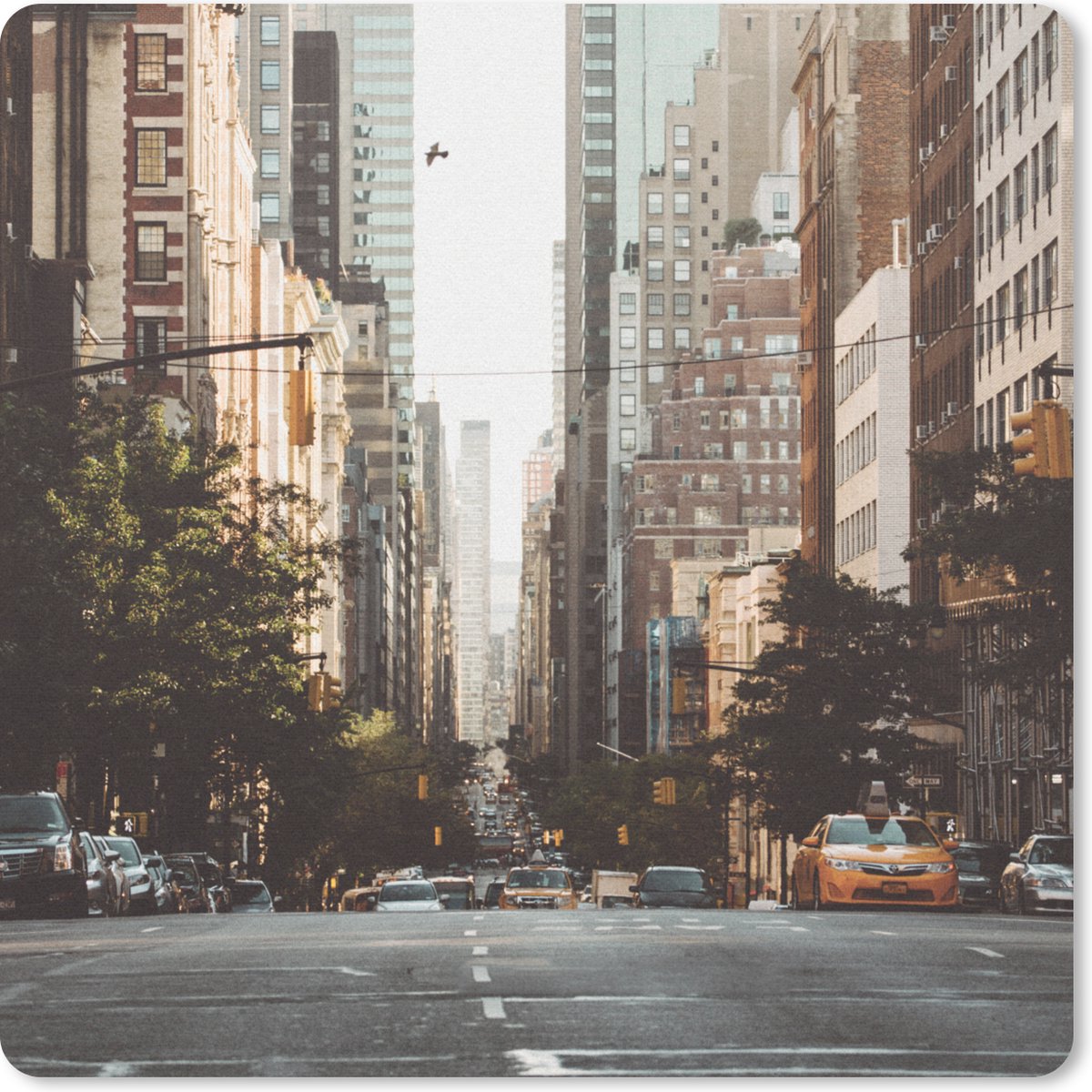 Muismat 30x30 cm - Mousepad New York in de ochtend - Muismatten