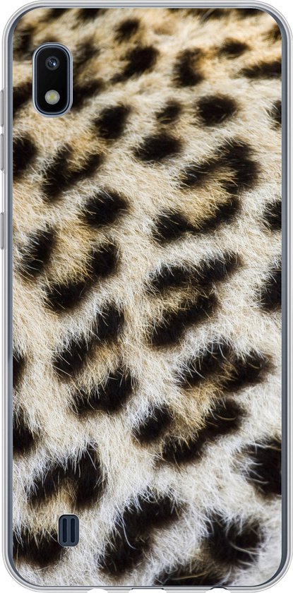 Telefoonhoesje Geschikt voor Samsung Galaxy A10 hoesje - Close-up vacht luipaard - Siliconen Telefoonhoesje Telefoonhoesje
