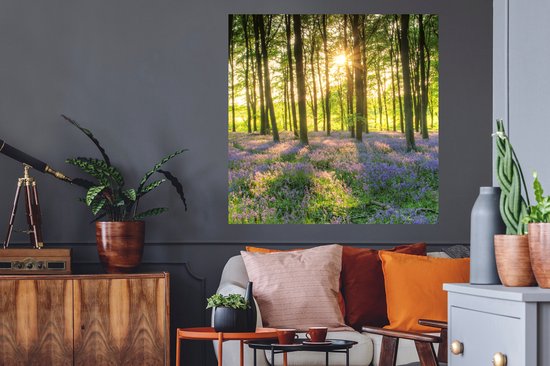 Stickers Stickers muraux - Printemps - Forêt - Soleil - 100x100 cm - Film Adhésif XXL