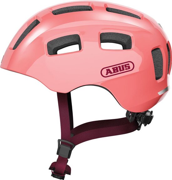 ABUS fietshelm Youn-I 2.0 - met licht voor kinderen, tieners en jongvolwassenen - voor meisjes en jongens - koraal, maat S