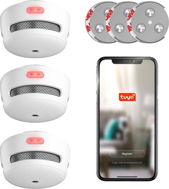 X-Sense XS01-WT Rookmelder 3-pack - Slimme melder - WiFi - Incl. magneet set - Groot meetbereik - Compact design - SAVS® Montageset - Brandmelder