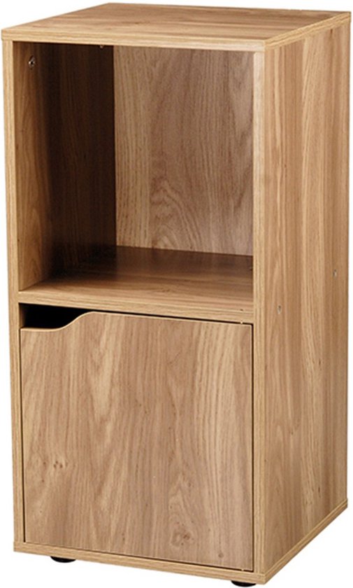1 x 2 Oak Kast met 1 deurtje - 31 x 29 x 62 cm 11451 Casame