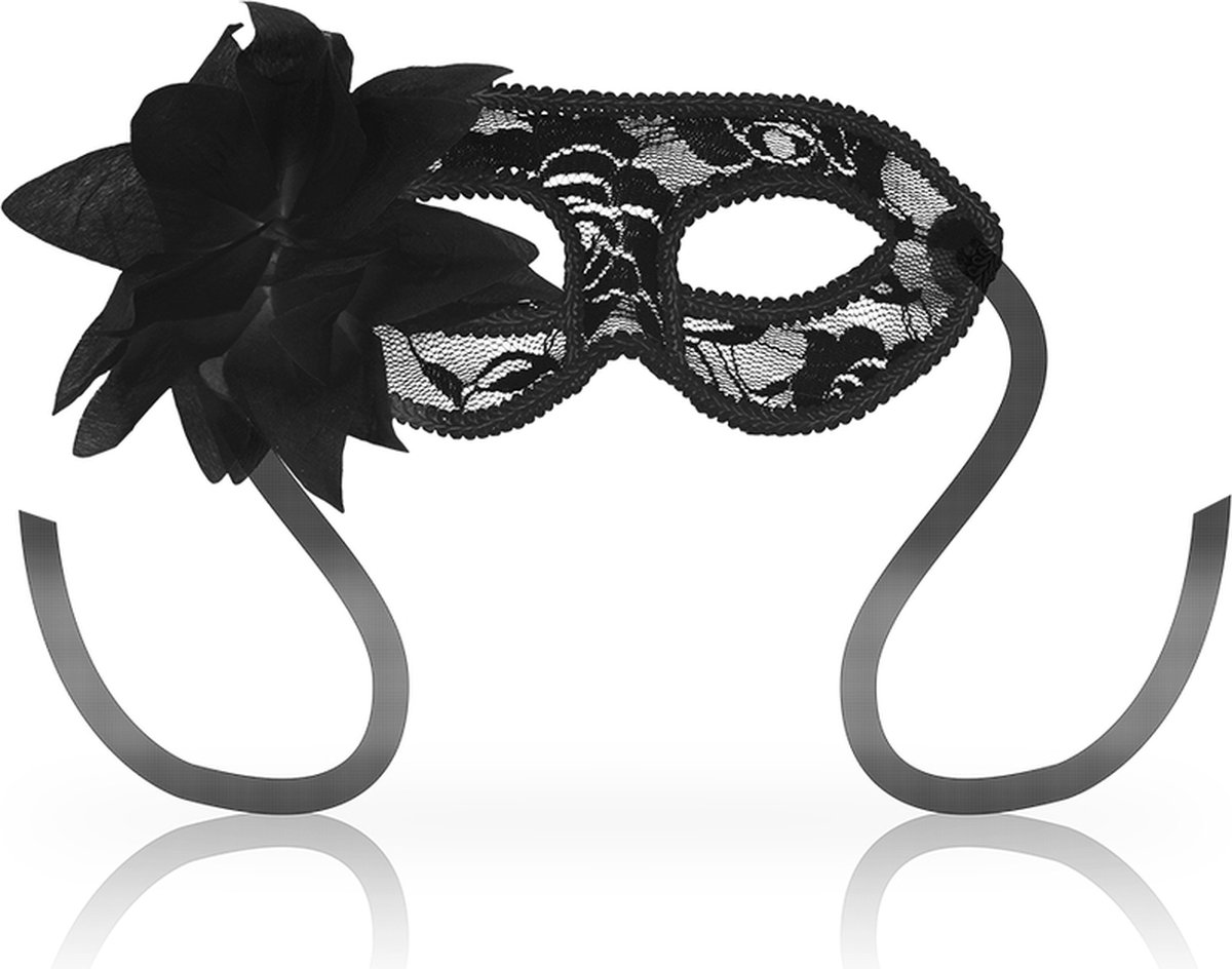 OHMAMA MASKS | Ohmama Masks Lace Eyemask And Flower - Black | BDSM | Fetish Mask