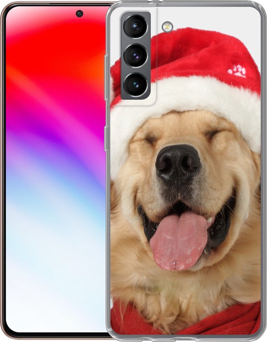 Coque Samsung Galaxy S21 - Chien - Drôle - Rire - Siliconen - Sinterklaas - Noël - Cadeaux - Chaussures Cadeaux