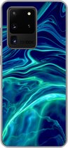 Geschikt voor Samsung Galaxy S20 Ultra hoesje - Abstract - Waves - Design - Siliconen Telefoonhoesje