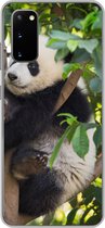 Geschikt voor Samsung Galaxy S20 hoesje - Panda - Dier - Boom - Siliconen Telefoonhoesje