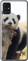 Geschikt voor Samsung Galaxy A52 5G hoesje - Panda - Boom - Licht - Siliconen Telefoonhoesje