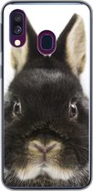 Geschikt voor Samsung Galaxy A40 hoesje - Konijn - Huisdieren - Vacht - Siliconen Telefoonhoesje