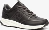 TwoDay leren heren sneakers - Zwart - Maat 42 - Echt leer - Uitneembare zool