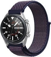 Nylon Smartwatch bandje - Geschikt voor  Samsung Galaxy Watch 3 -  45mm nylon band - paars-blauw - Strap-it Horlogeband / Polsband / Armband