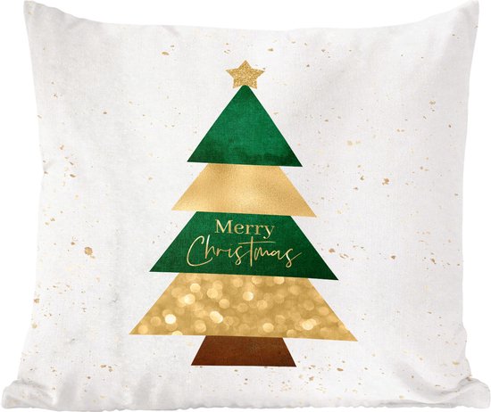 Sierkussens - Kussentjes Woonkamer - 60x60 cm - Kerst - Spreuken - Kerstboom - Merry Christmas - Quotes - Kerstversiering - Kerstdecoratie voor binnen - Woonkamer