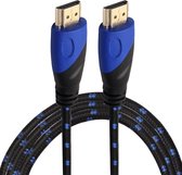 By Qubix HDMI kabel 1.8 meter - HDMI 1.4 versie - High Speed - HDMI 19 Pin Male naar HDMI 19 Pin Male Connector Cable - Nylon blue line