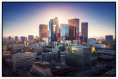 Zonsondergang schijnt over het centrum van Los Angeles - Foto op Akoestisch paneel - 150 x 100 cm