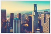 Skyline van downtown Los Angeles vanuit de lucht - Foto op Akoestisch paneel - 90 x 60 cm