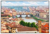 Ponte Vecchio, brug over de Arno in Florence - Foto op Akoestisch paneel - 90 x 60 cm